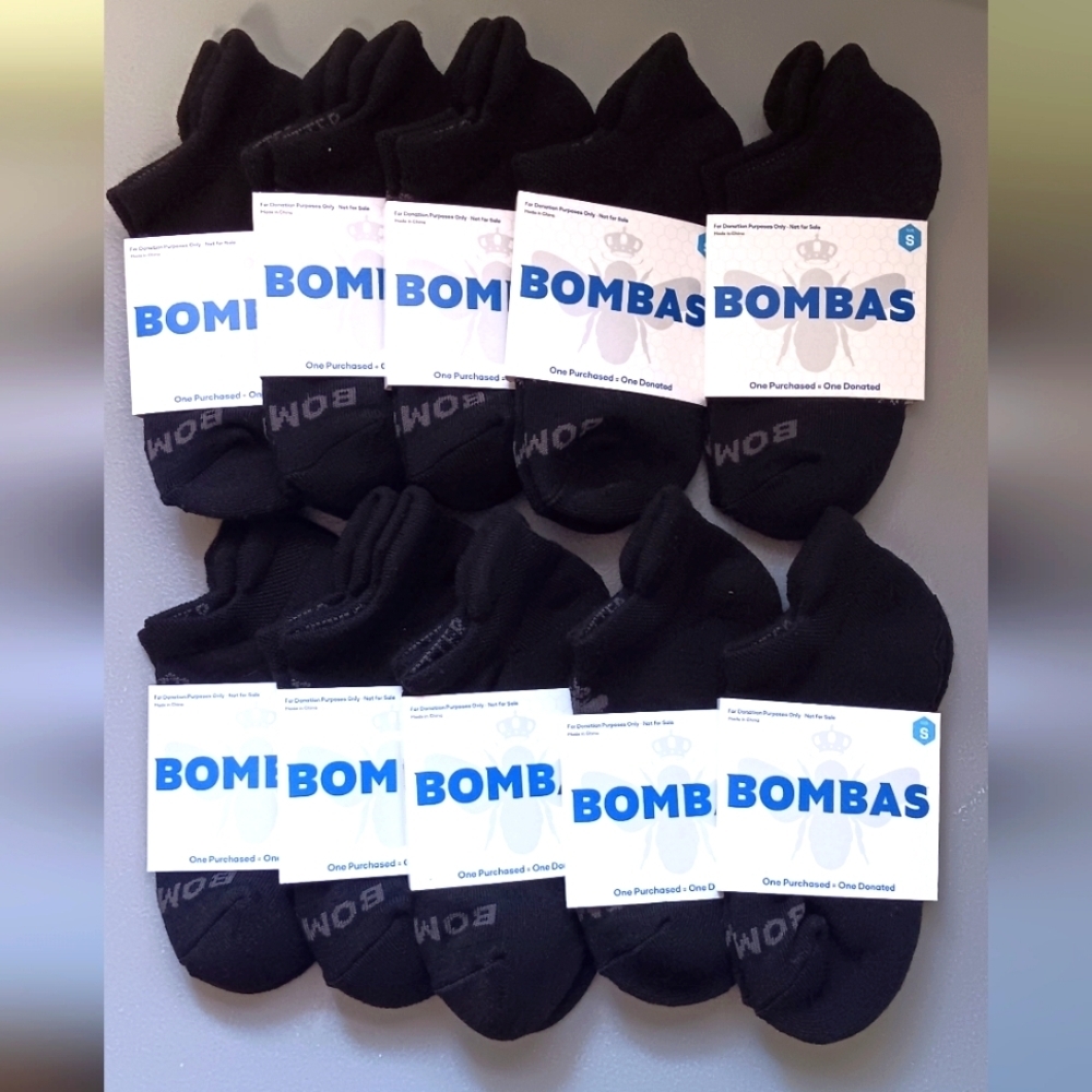 Womens sz small Bombas Black Athletic Socks Soft Ankle Design SM 4-7.5